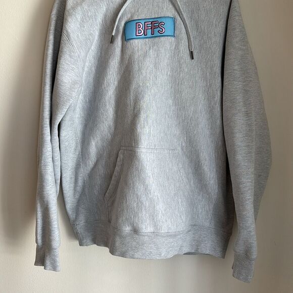 Barstool Sports RARE Gray BFFs patch unisex Hoodie sweatshirt large EUC! - Picture 3 of 7